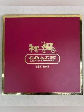Coach Leatherware Display in Cherry Red with Gold Trim